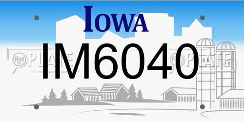 IM6040 Iowa License Plate