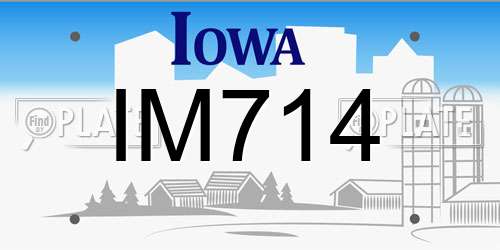 IM714 Iowa License Plate
