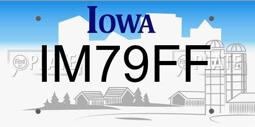 IM79FF Iowa License Plate