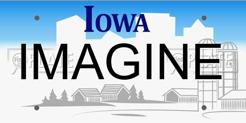 IMAGINE Iowa License Plate