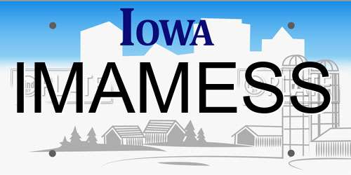 IMAMESS Iowa License Plate