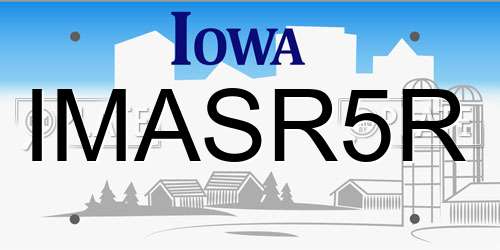 IMASR5R Iowa License Plate