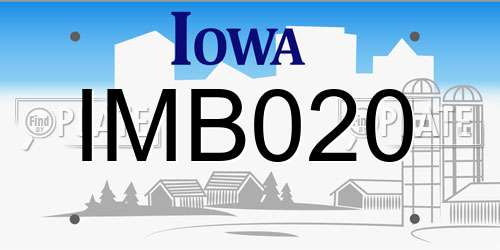 IMB020 Iowa License Plate