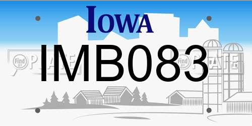 IMB083 Iowa License Plate