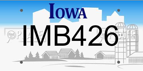 IMB426 Iowa License Plate