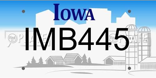 IMB445 Iowa License Plate