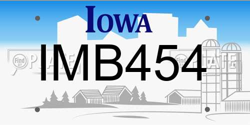 IMB454 Iowa License Plate