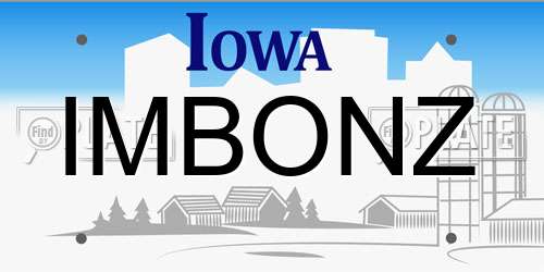 IMBONZ Iowa License Plate