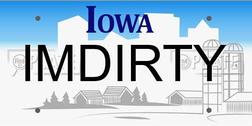 IMDIRTY Iowa License Plate