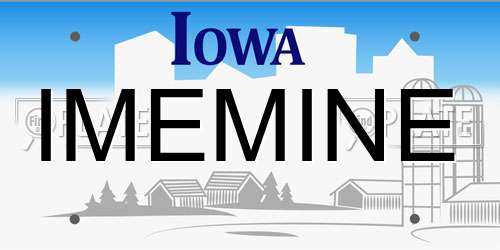 IMEMINE Iowa License Plate