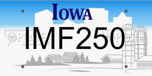 IMF250 Iowa License Plate