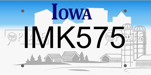 IMK575 Iowa License Plate
