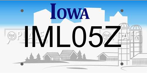 IML05Z Iowa License Plate