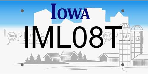 IML08T Iowa License Plate