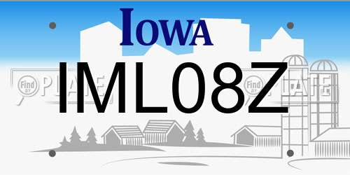 IML08Z Iowa License Plate
