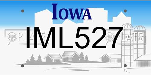 IML527 Iowa License Plate