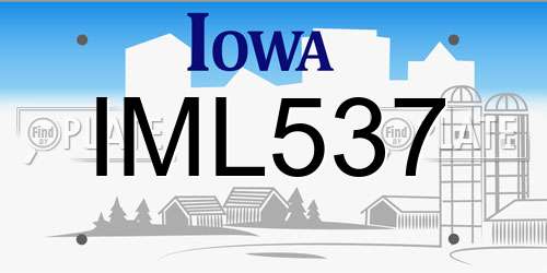 IML537 Iowa License Plate