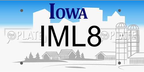 IML8 Iowa License Plate