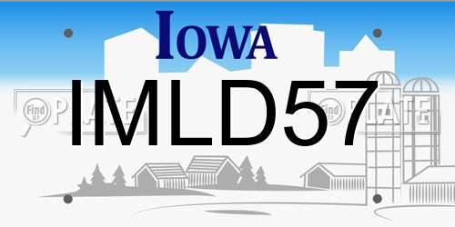IMLD57 Iowa License Plate