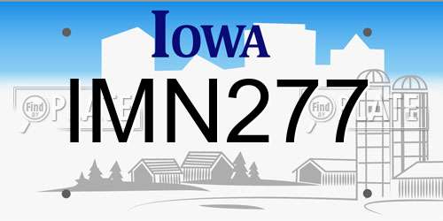 IMN277 Iowa License Plate