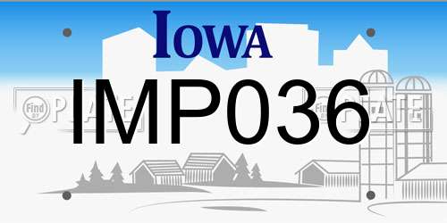 IMP036 Iowa License Plate