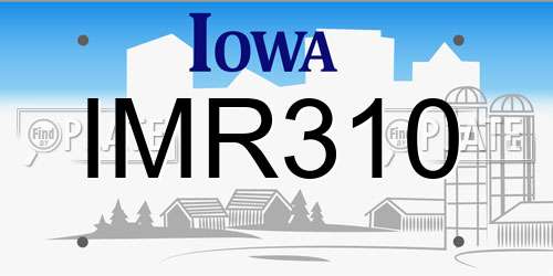 IMR310 Iowa License Plate