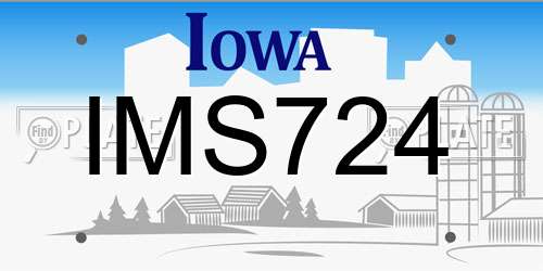 IMS724 Iowa License Plate