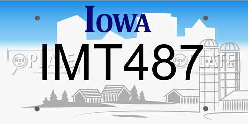IMT487 Iowa License Plate