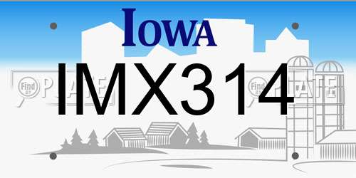 IMX314 Iowa License Plate