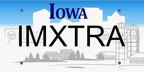 IMXTRA Iowa License Plate