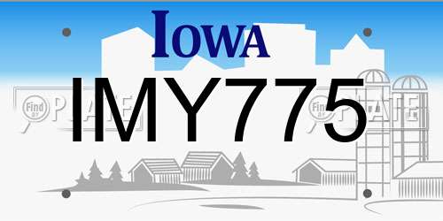 IMY775 Iowa License Plate