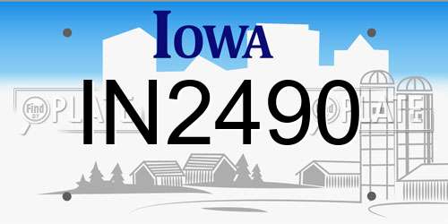 IN2490 Iowa License Plate