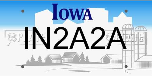 IN2A2A Iowa License Plate