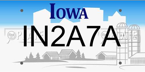 IN2A7A Iowa License Plate