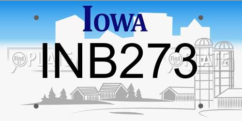 INB273 Iowa License Plate