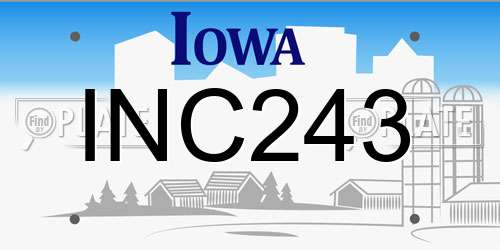 INC243 Iowa License Plate