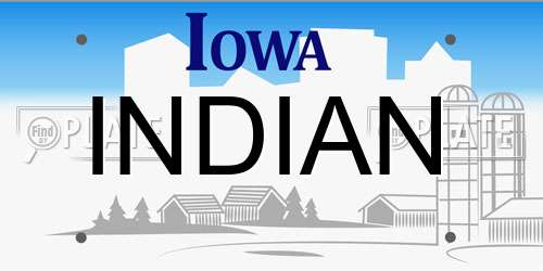 INDIAN Iowa License Plate