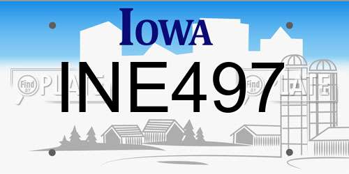 INE497 Iowa License Plate