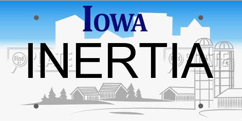 INERTIA Iowa License Plate