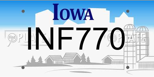 INF770 Iowa License Plate