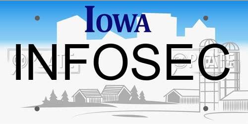 INFOSEC Iowa License Plate