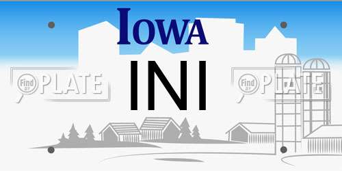 INI Iowa License Plate