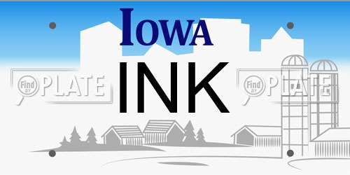 INK Iowa License Plate