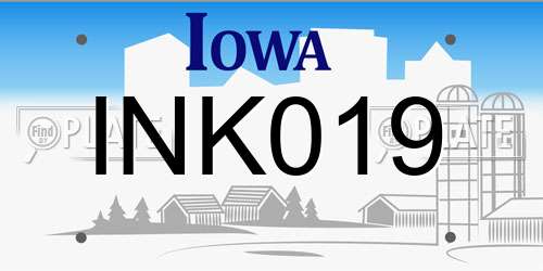 INK019 Iowa License Plate