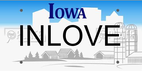 INLOVE Iowa License Plate