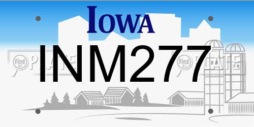 INM277 Iowa License Plate