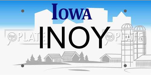 INOY Iowa License Plate