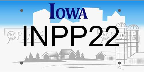 INPP22 Iowa License Plate