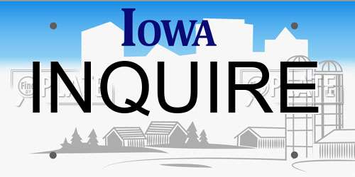 INQUIRE Iowa License Plate