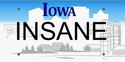 INSANE Iowa License Plate